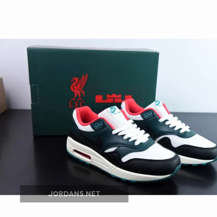 LeBron x Nike Air Max 1 "Liverpool" White/Black-Varsity Red-Gorge Green