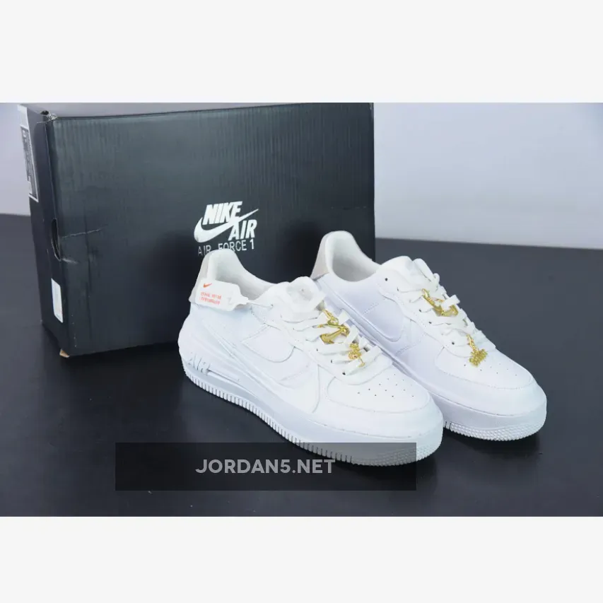 Nike Air Force 1 PLT.AF.ORM "Bling" White/Metallic Gold