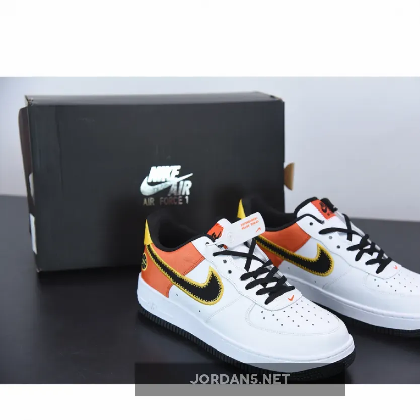 Nike Air Force 1 "Raygun" White/Black-Orange Flash-Amarillo