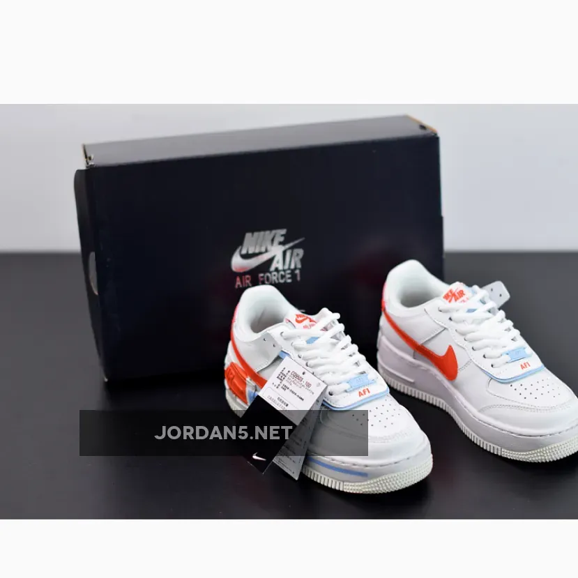 Nike Air Force 1 Shadow Summit White Team Orange WMNS