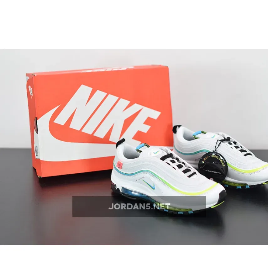 Nike Air Max 97 "Worldwide" White/Blue Fury-Black-Volt