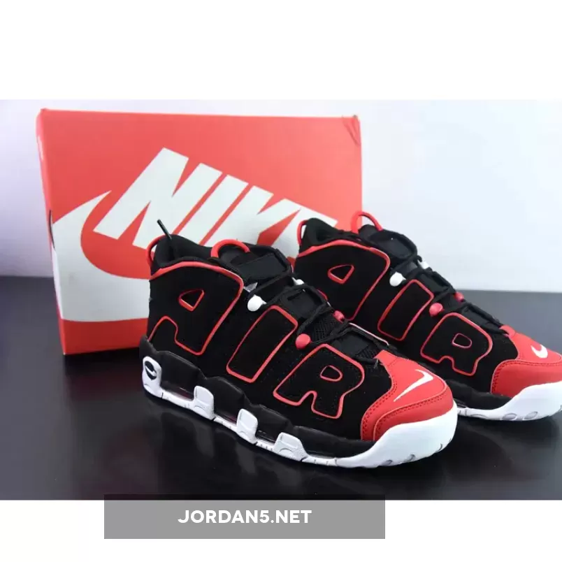 Nike Air More Uptempo "Red Toe" Black/University Red-White