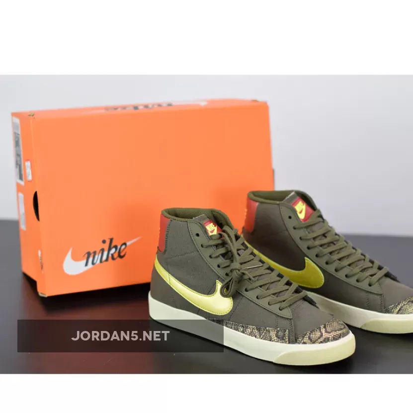 Nike Blazer Mid Medium Olive/Lemon Venom-Fossil