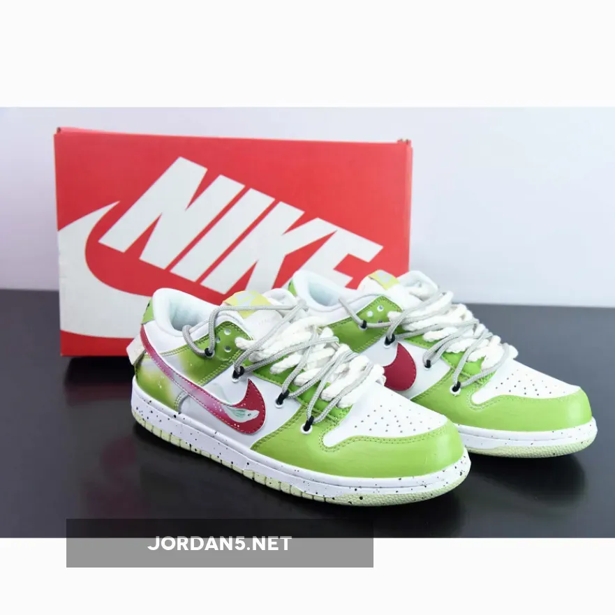 Nike Dunk Low Custom Green White Red