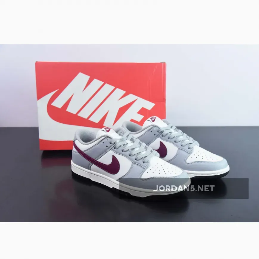 Nike Dunk Low Grey White Burgundy