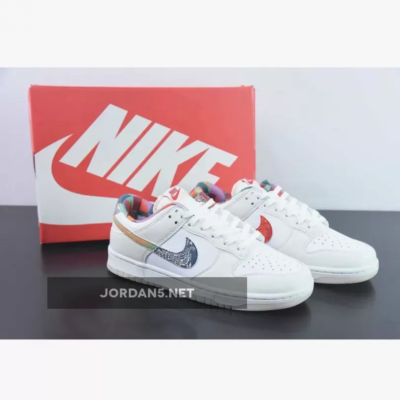 Nike Dunk Low White Multi Paisley New Arrival
