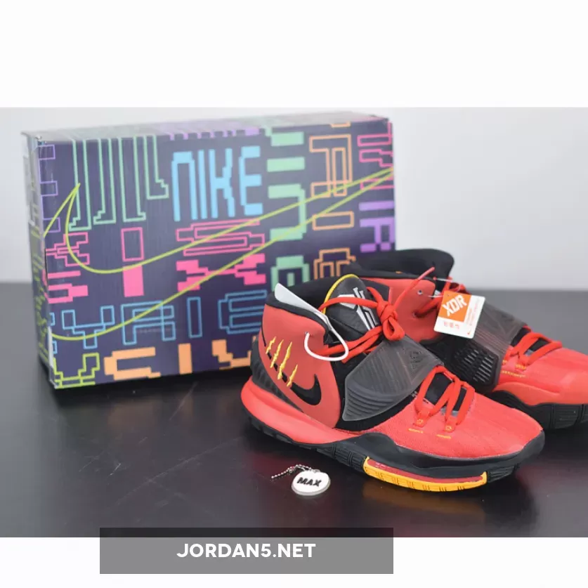 Nike Kyrie 6 "Bruce Lee" Comet Red/Black-Metallic Silver-Del Sol
