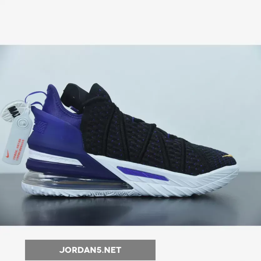 Nike LeBron 18 "Lakers" Black/Metallic Gold-Court Purple-White Nike LeBron 18 "Lakers" Black/Metallic Gold-Court Purple-White