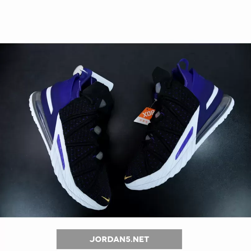 Nike LeBron 18 "Lakers" Black/Metallic Gold-Court Purple-White Nike LeBron 18 "Lakers" Black/Metallic Gold-Court Purple-White