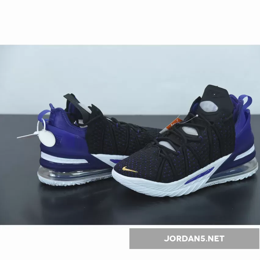 Nike LeBron 18 "Lakers" Black/Metallic Gold-Court Purple-White Nike LeBron 18 "Lakers" Black/Metallic Gold-Court Purple-White