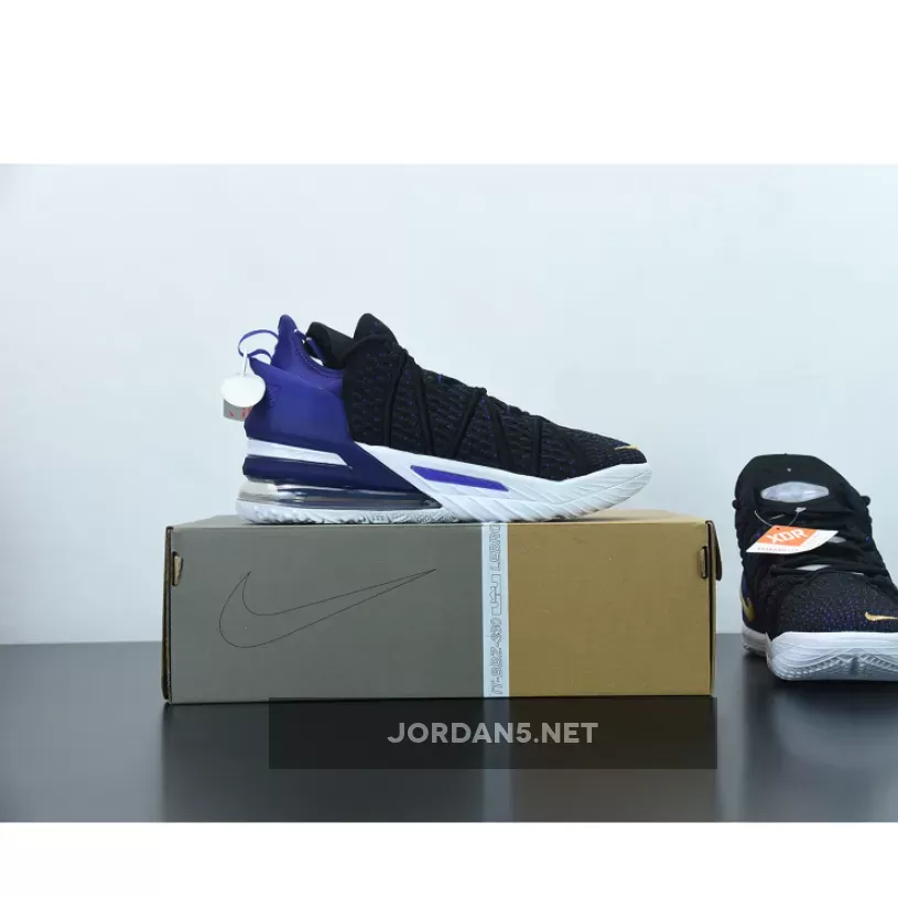 Nike LeBron 18 "Lakers" Black/Metallic Gold-Court Purple-White Nike LeBron 18 "Lakers" Black/Metallic Gold-Court Purple-White