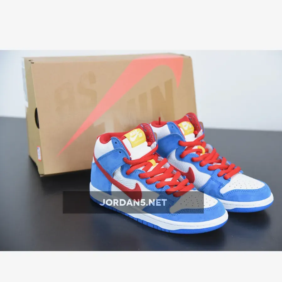 Nike SB Dunk High "Doraemon" Light Photo Blue/University Red