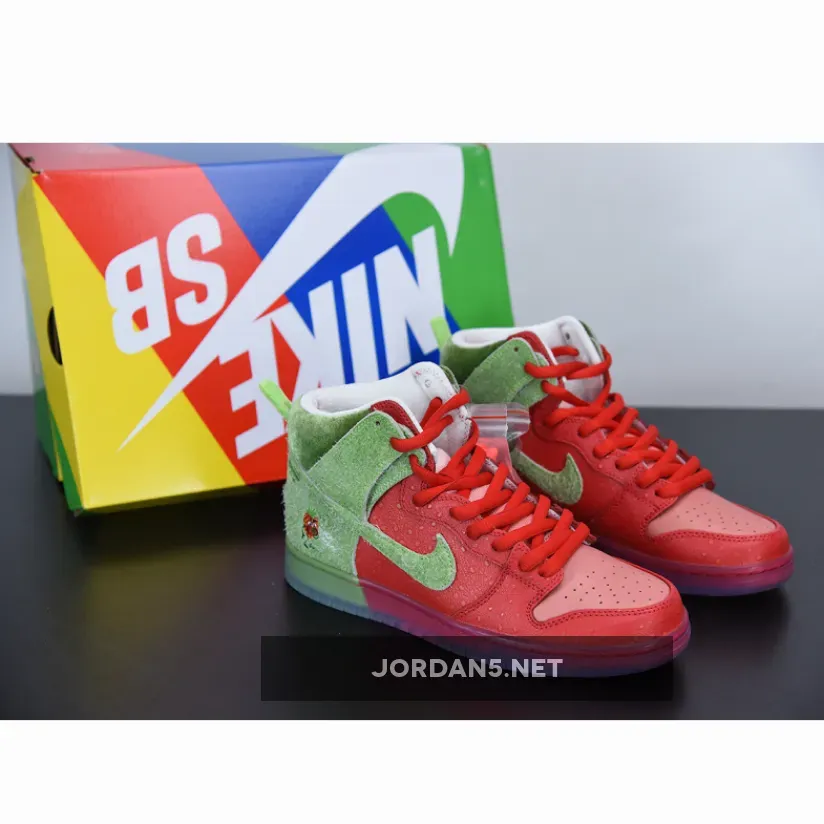 Nike SB Dunk High "Strawberry Cough" Red Green