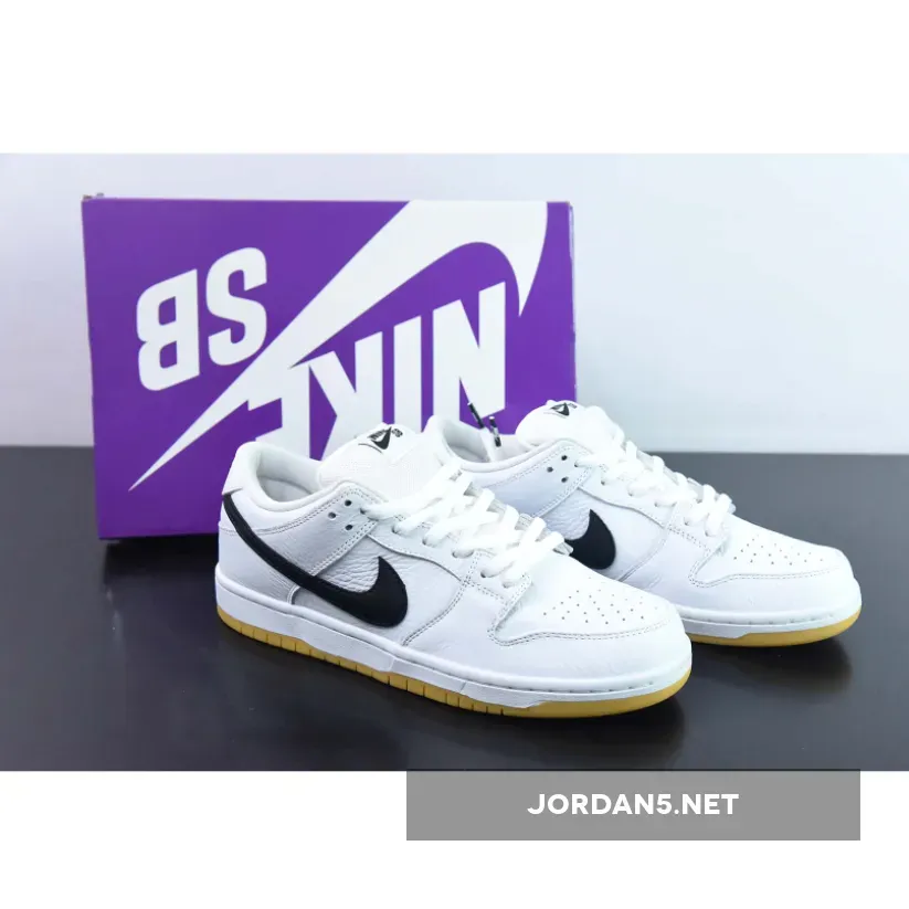 Nike SB Dunk Low White/Black-Gum Light Brown