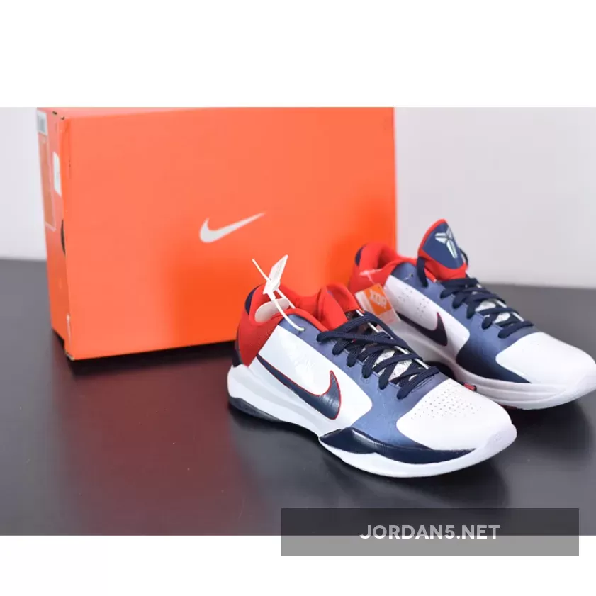 Nike Zoom Kobe 5 "USA" White/Obsidian-Sport Red