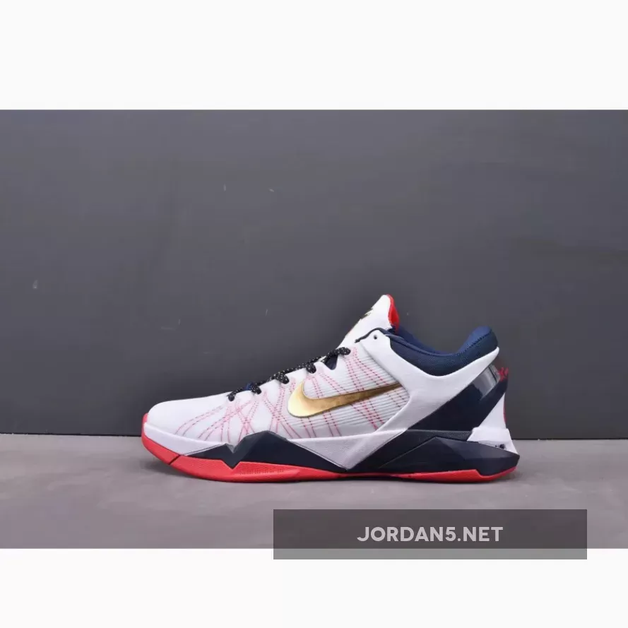 Nike Zoom Kobe 7 "Gold Medal" White/Obsidian-University Red-Metallic Gold