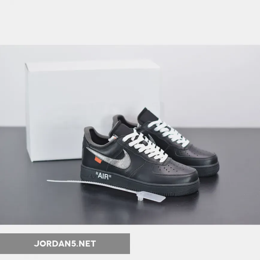 Off White x Nike Air Force 1 Black/Metallic Silver