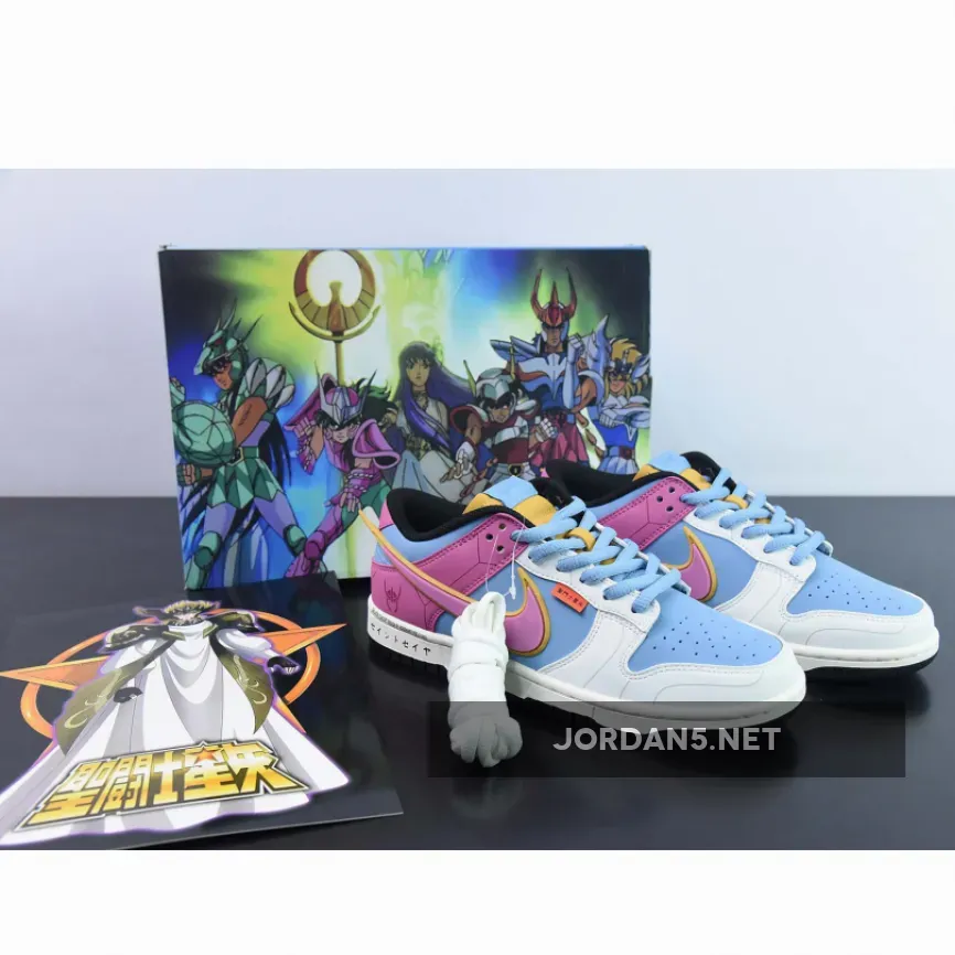 Saint Seiya x Nike Dunk Low Custom Purple Blue White