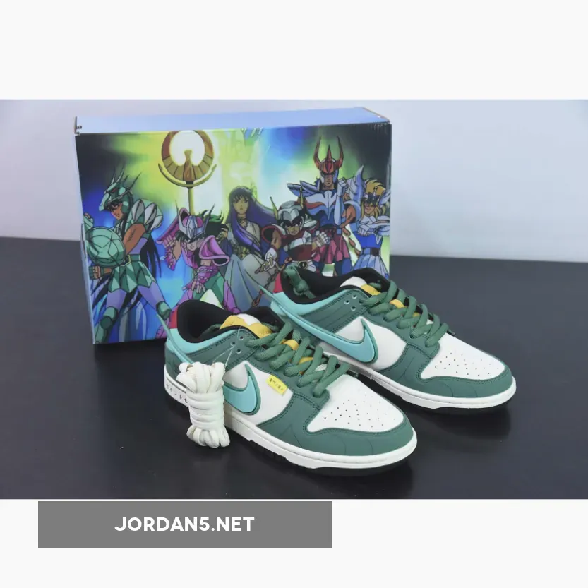 Saint Seiya x Nike Dunk Low Custom White Green