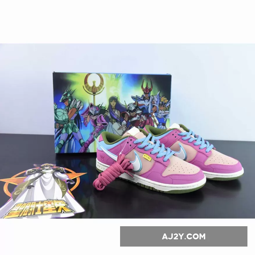 Saint Seiya x Nike Dunk Low Custom Purple Pink White
