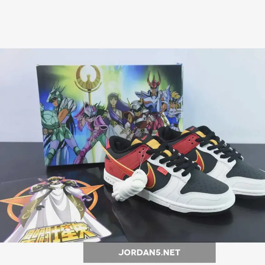 Saint Seiya x Nike Dunk Low Custom Red Black White