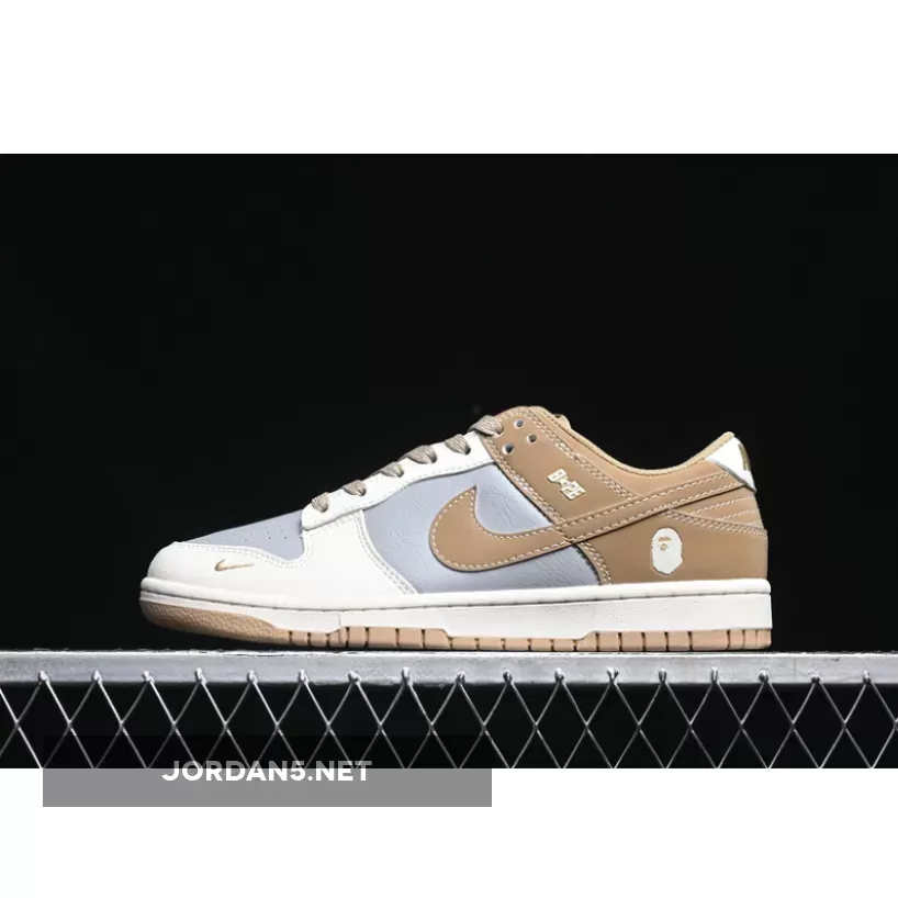SB DUNK LOW BAPE WHITE/BROWN/GREY