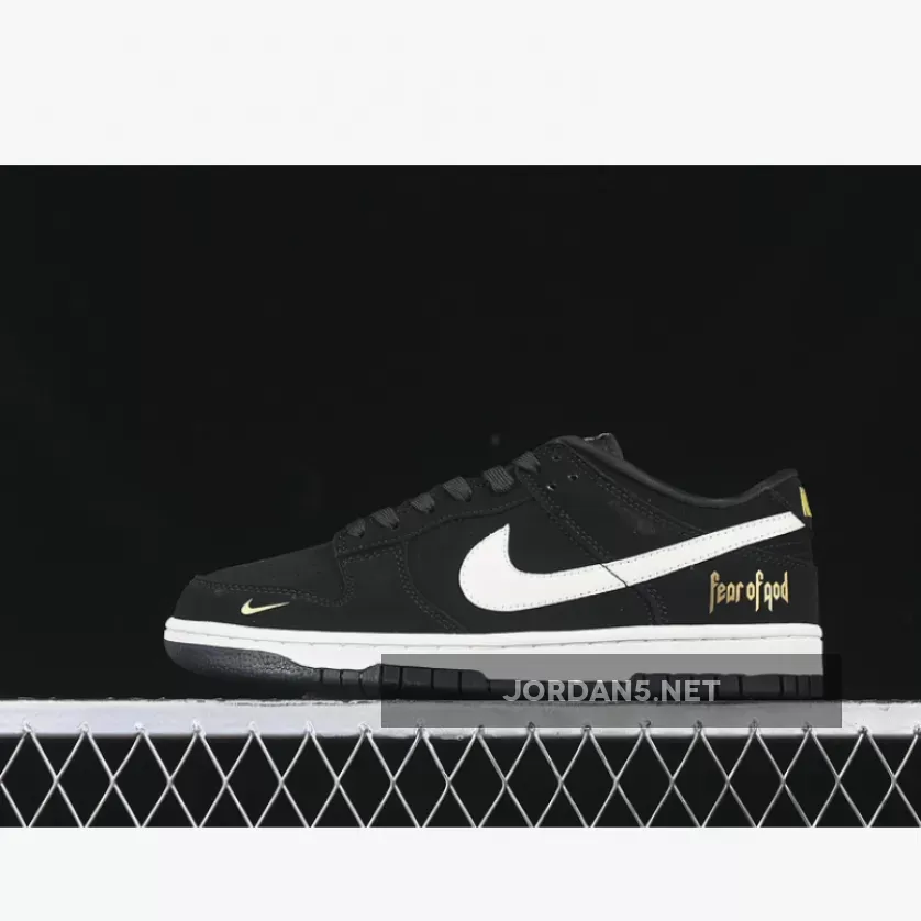 SB DUNK LOW FOG WHITE/BLACK/GOLD