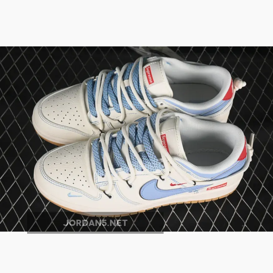 SB DUNK LOW OFF WHITE/BLUE/RED