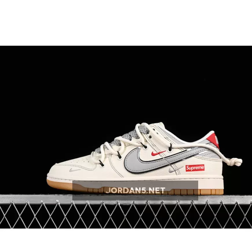 SB DUNK LOW SUP WHITE/GREY/RED
