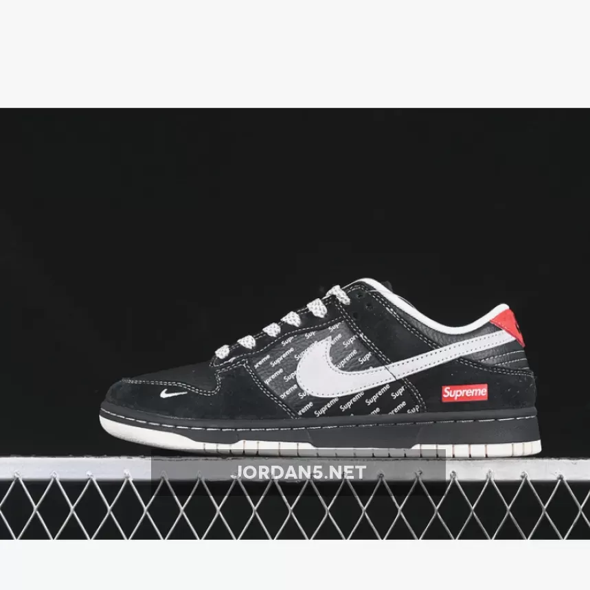 SB DUNK LOW SUPREME BLACK/GREY/RED