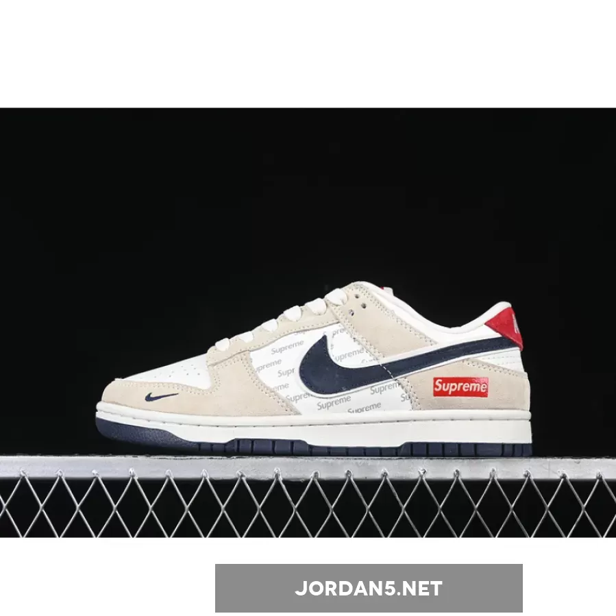 SB DUNK LOW SUPREME WHITE/BEIGE/RED/BLUE