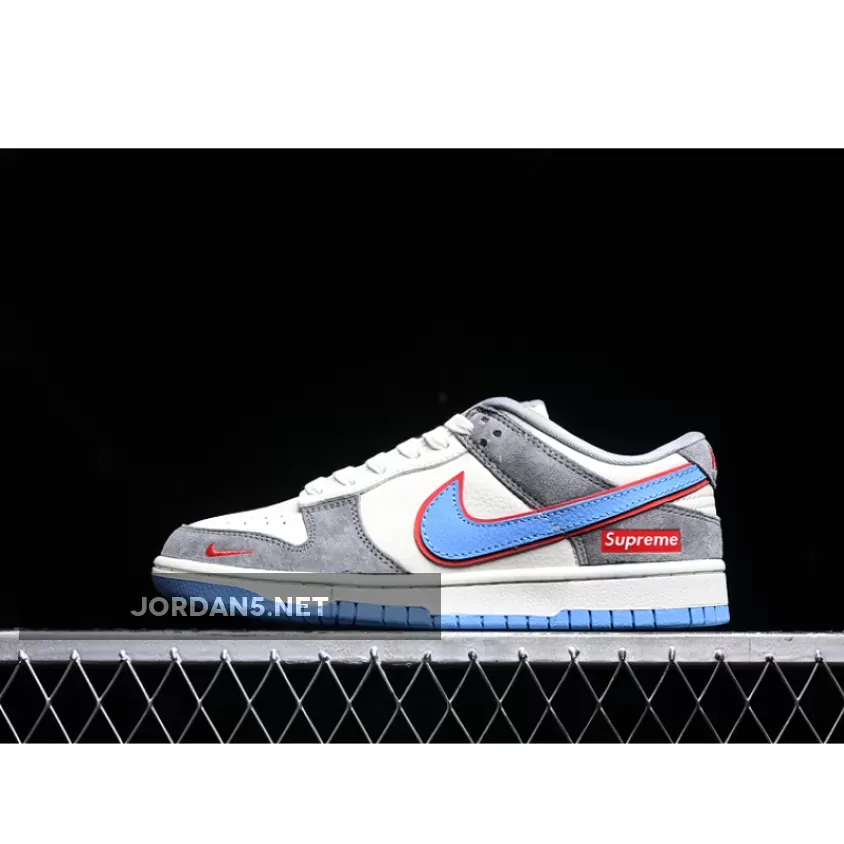 SB DUNK LOW SUPREME WHITE/BLUE/RED/GREY