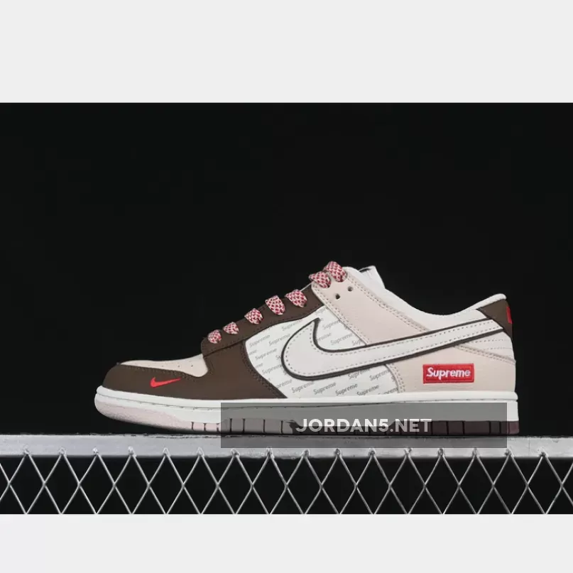 SB DUNK LOW SUPREME WHITE/GREY/BROWN/RED
