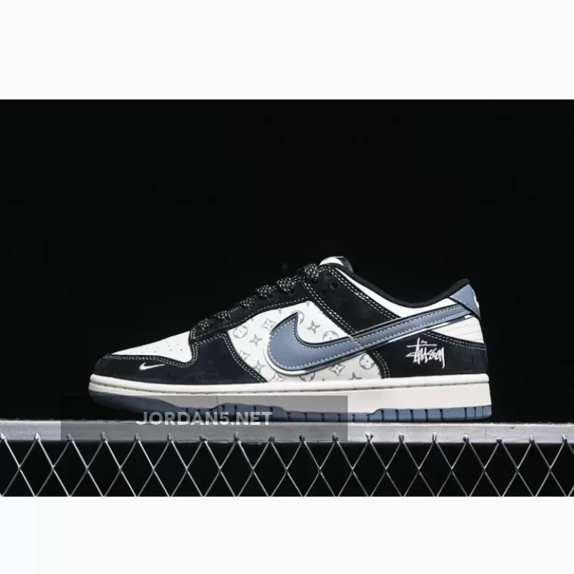 SB DUNK LOW WHITE/BLACK/BLUE/SILVER