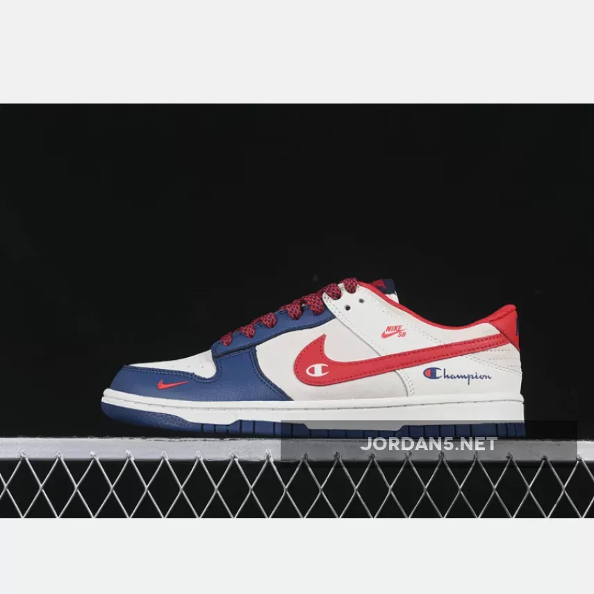 SB DUNK LOW WHITE/RED/BEIGE/BLUE