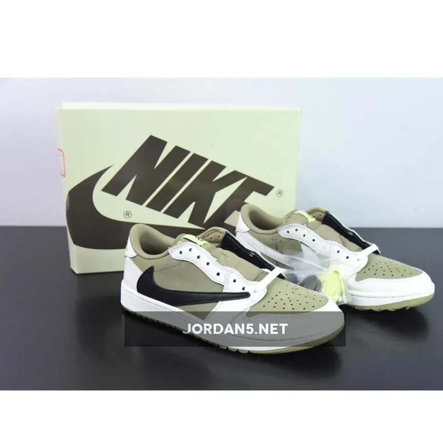 Travis Scott x Air Jordan 1 Low Golf Neutral Olive/Black-Sail