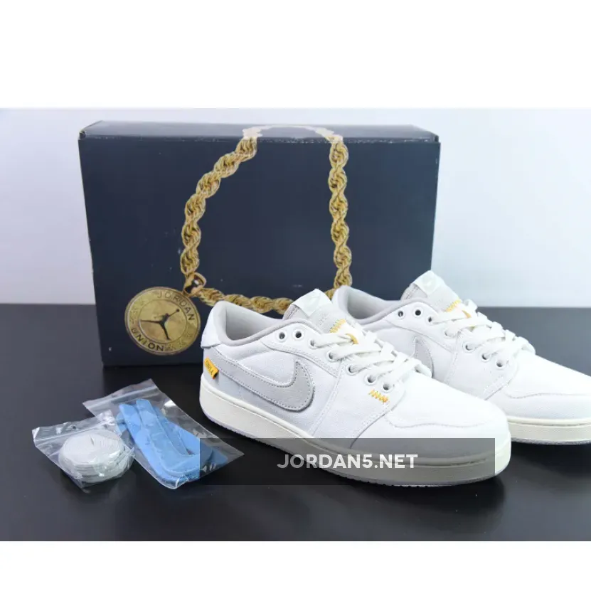 Union x AJKO 1 Low White/Sail-University Gold-Neutral Grey